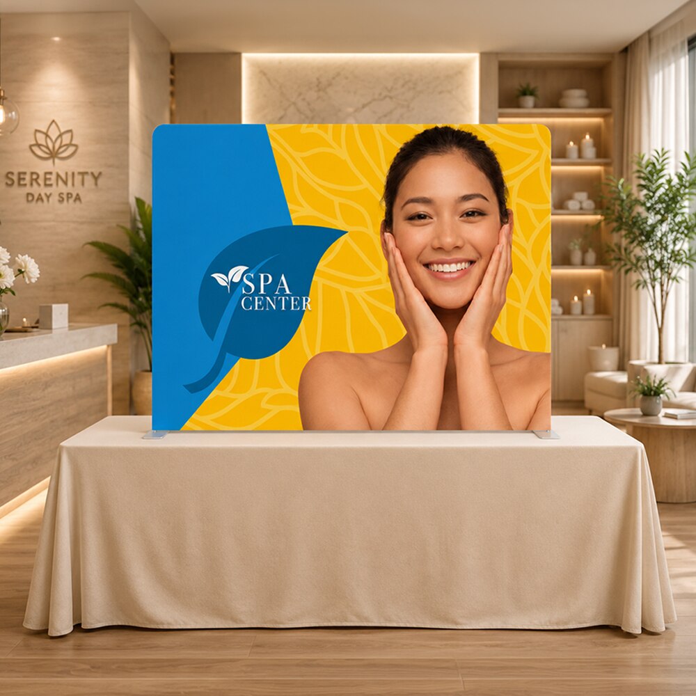 8 ft. EZ Tube®  Table Top Straight — Double Sided Graphic Package